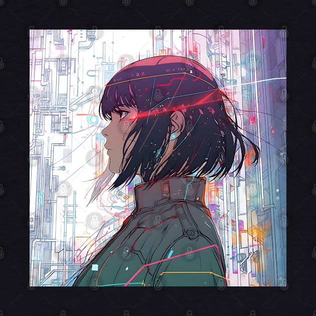 Cybernetic Journeys: Ghost in the Shell Aesthetics, Techno-Thriller Manga, and Mind-Bending Cyber Warfare Art by insaneLEDP